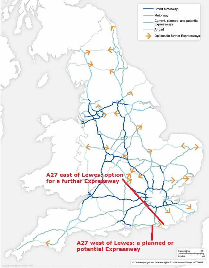 Department for Transport 2040 Expressways map